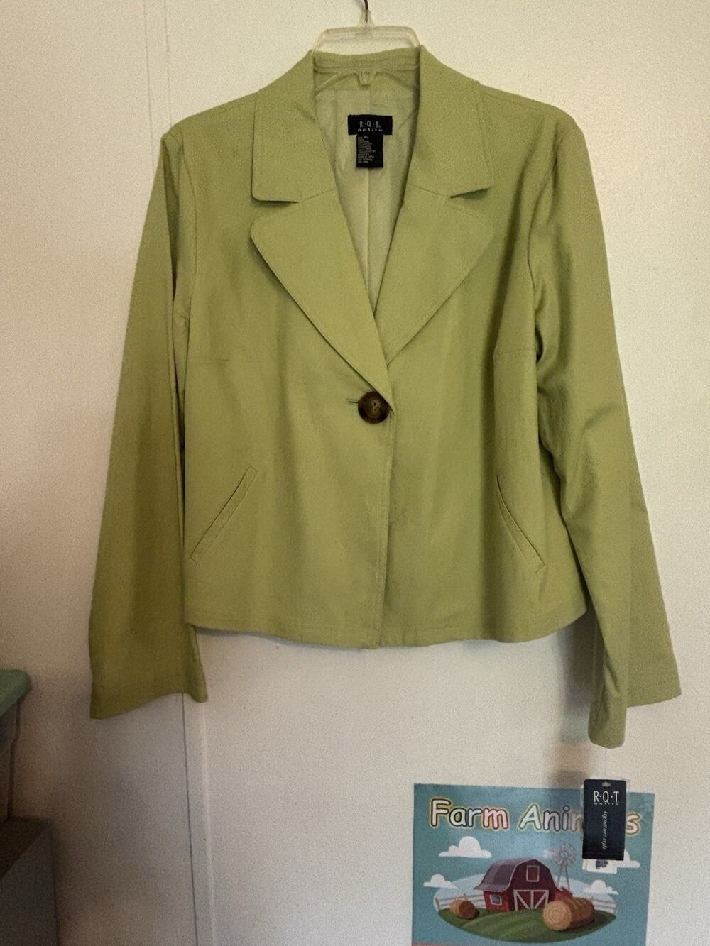 RQT Women’s Green Button Up Jacket Blazer Size PL